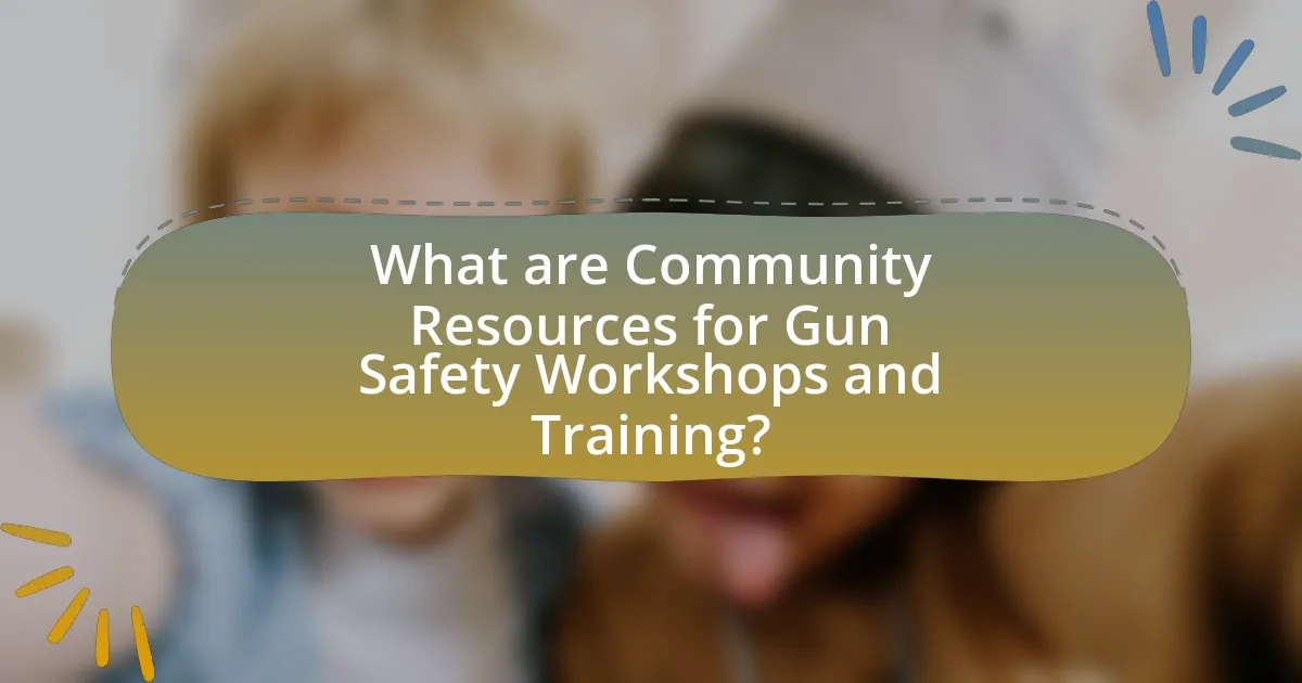 What are Community Resources for Gun Safety Workshops and Training?