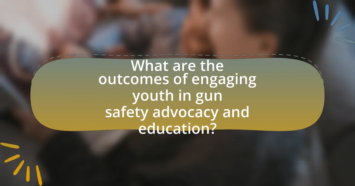 What are the outcomes of engaging youth in gun safety advocacy and education?