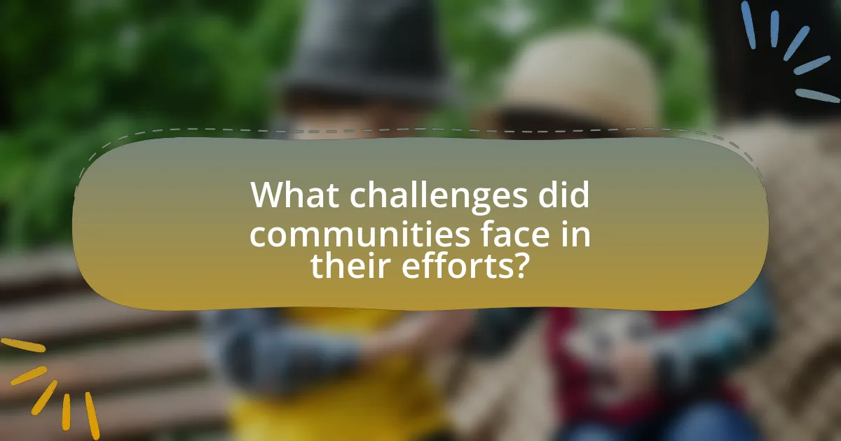 What challenges did communities face in their efforts?