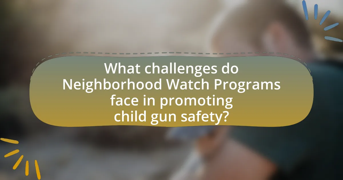 What challenges do Neighborhood Watch Programs face in promoting child gun safety?