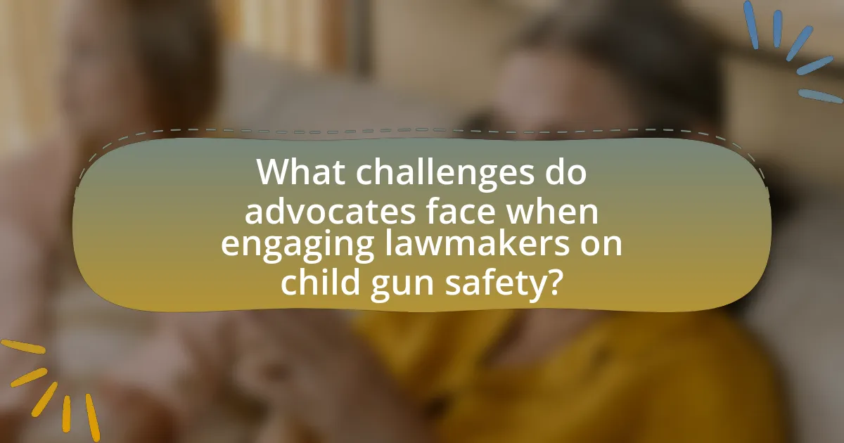 What challenges do advocates face when engaging lawmakers on child gun safety?