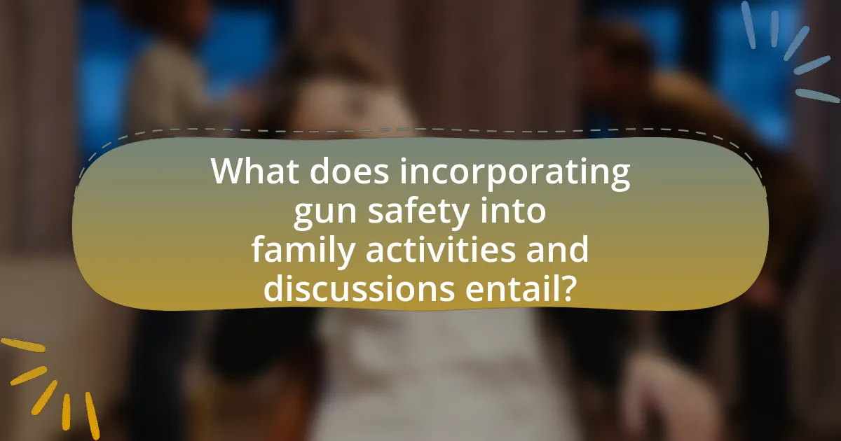 What does incorporating gun safety into family activities and discussions entail?