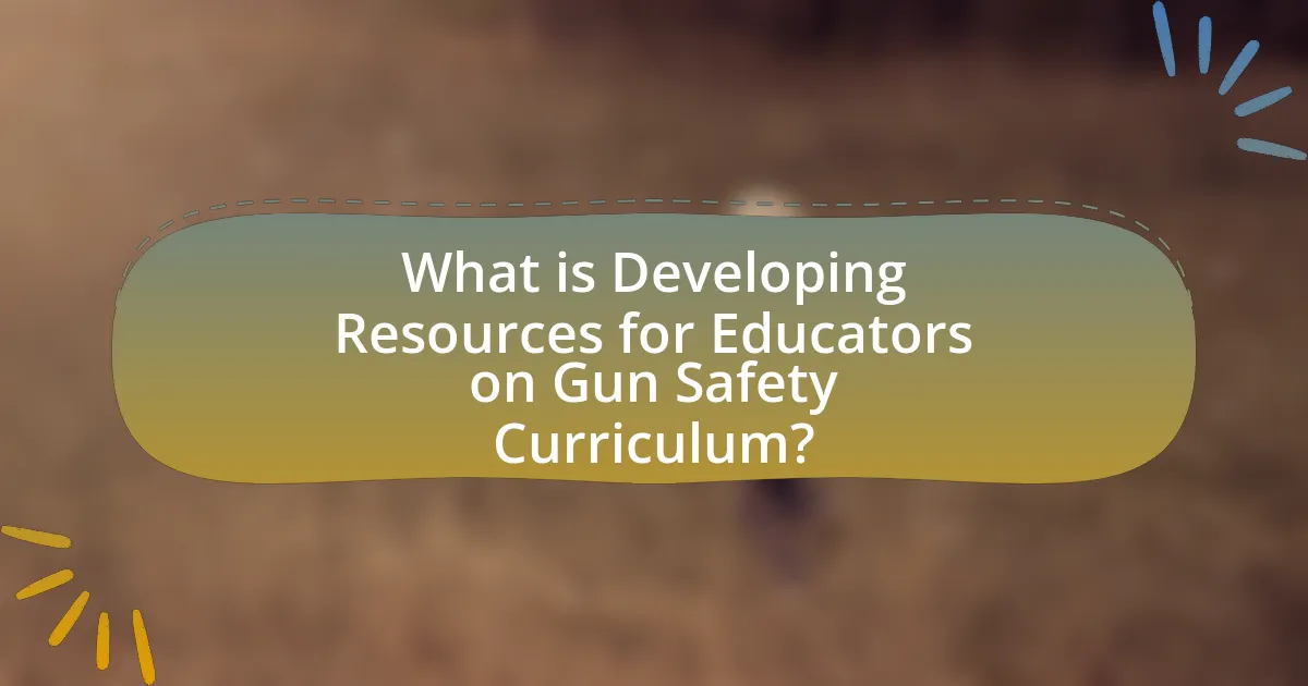 What is Developing Resources for Educators on Gun Safety Curriculum?