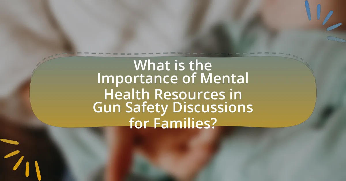 What is the Importance of Mental Health Resources in Gun Safety Discussions for Families?