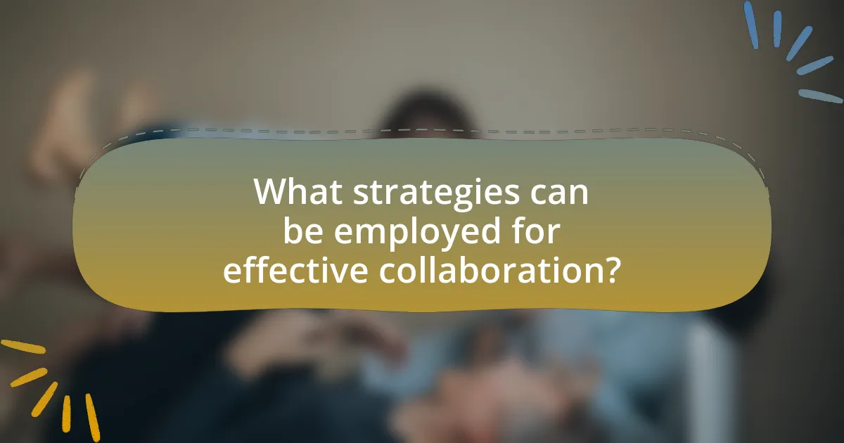 What strategies can be employed for effective collaboration?